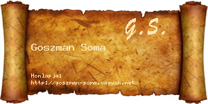 Goszman Soma névjegykártya